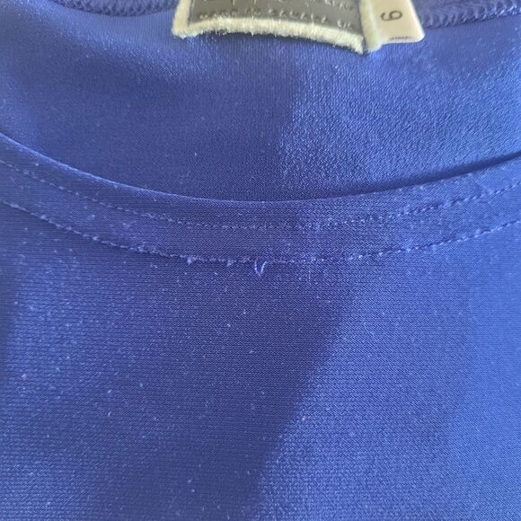 Simpli Made in Canada 3/4 Sleeve Stretch Top Women's Size 6 Royal Blue Basic - Picture 11 of 11